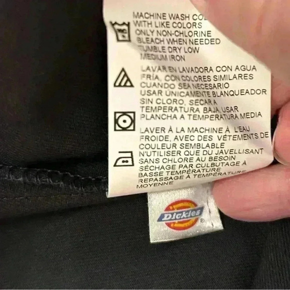 Men’s Dickies Black Short Sleeved Workwear Shirt White Logo size XL - Picture 5 of 7